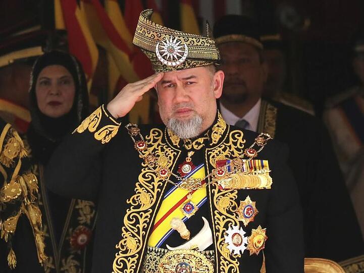 Sultan Muhammad V., König von Malaysia, bei der Eröffnung der 14. Parlamentsperiode in Kuala Lumpur 2018.