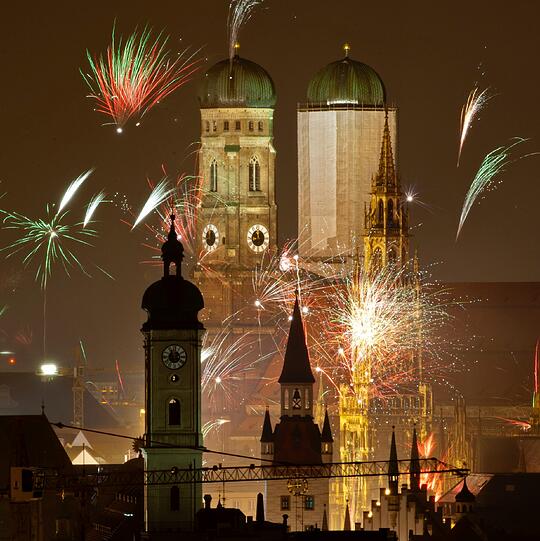 Sehen Sie hier weitere Impressionen vom Jahreswechsel in München.