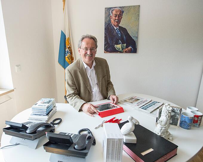 Geschafft: Christian Ude in seinem neuen Büro.