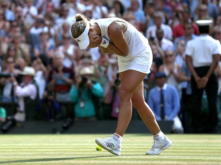Geschafft: Angelique Kerber gewinnt als erste deutsche Tennisspielerin seit Steffi Graf 1996 Wimbledon.