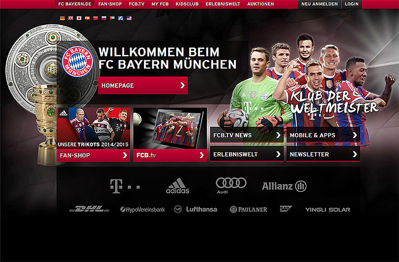 Die Homepage des FC Bayern München ist als "Website des Jahres" in der Kategorie Sport nominiert.