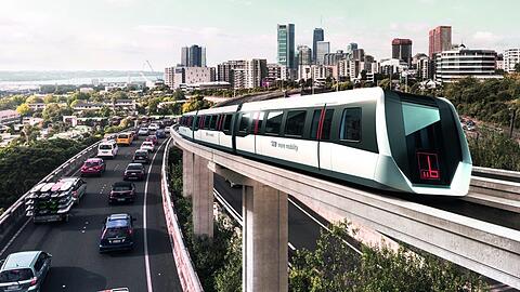 Der Landkreis München gab eine Machbarkeitsstudie für eine Magnetschwebebahn in Auftrag. 14 Trassen untersuchte ein Schweizer Ingenieurbüro daraufhin auf ihren Kosten und Nutzen. (Illustration)