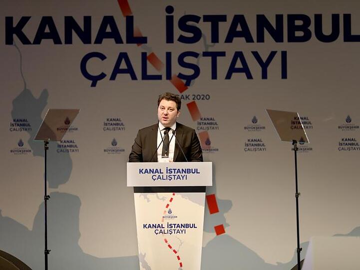 Gürkan Akgün, Chef des Büros für Bau- und Stadtplanung in Istanbul, bei einer Veranstaltung zum Istanbuler Kanalbau.