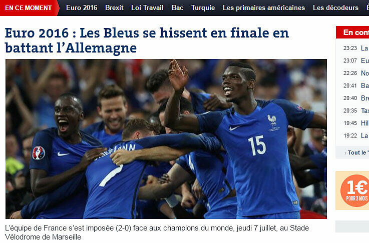 Le Monde: Gegen Deutschland ins Finale durchgeschlagen - Frankreich feiert seine Helden.