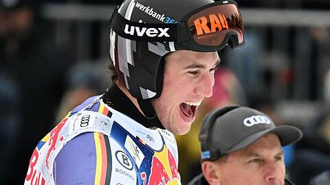 Jubel der Freude und Erleichterung: Luis Vogt nach Platz acht in Kitzb&uuml;hel.