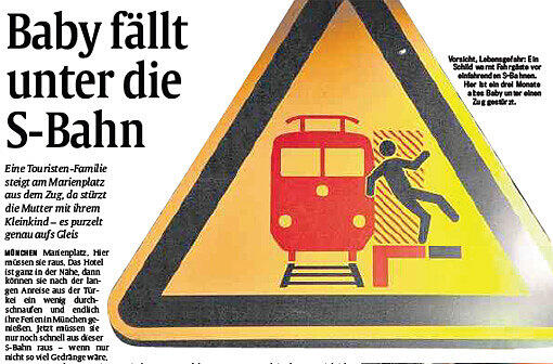 Baby fällt aufs Gleis &ndash; so berichtete die AZ am 10. Dezember. Dieser Unfall ging zum Glück glimpflich aus.