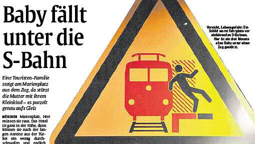 Baby fällt aufs Gleis – so berichtete die AZ am 10. Dezember. Dieser Unfall ging zum Glück glimpflich aus. Baby fällt aufs Gleis – so berichtete die AZ am 10. Dezember. Dieser Unfall ging zum Glück glimpflich aus.