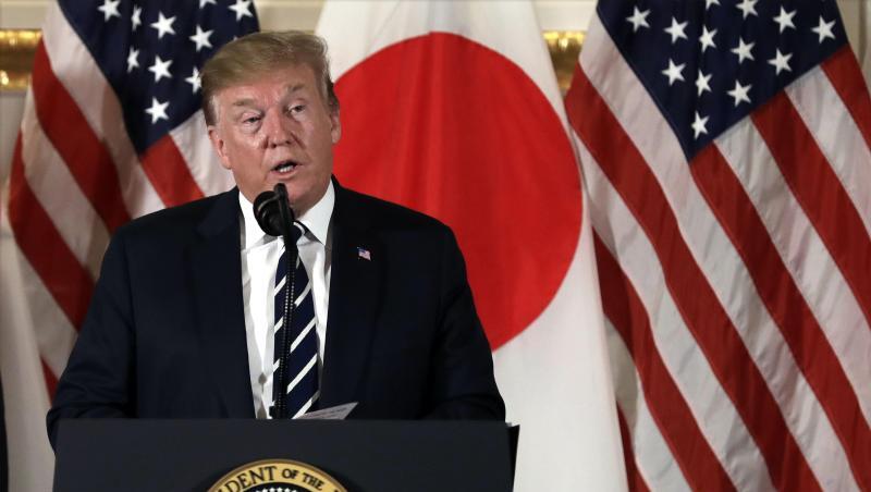 Donald Trump spricht in Tokio: Der US-Präsident ist derzeit auf Staatsbesuch in Japan. Donald Trump spricht in Tokio: Der US-Präsident ist derzeit auf Staatsbesuch in Japan.