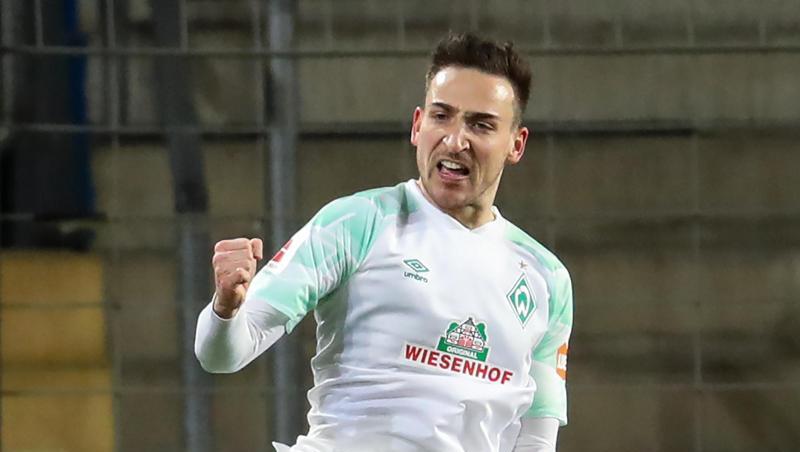 Machte im Spiel gegen Bielefeld den Deckel drauf: Bremens Kevin Möhwald jubelt über sein 2:0.