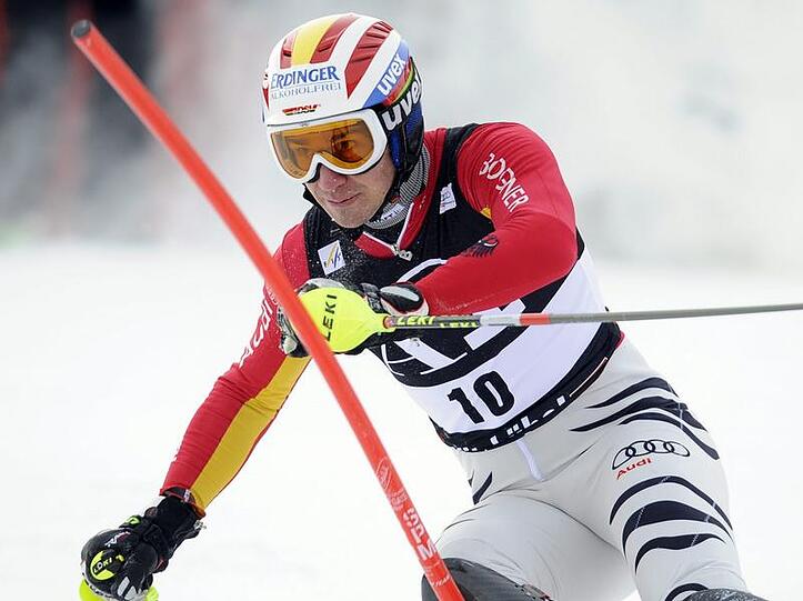 Felix Neureuther bei seinem Siegeslauf in Kitzbühel.