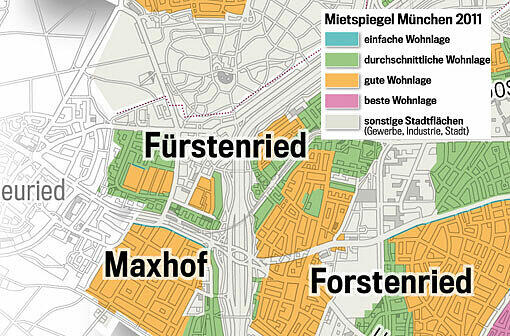 Zahlen Sie zu viel Miete? Klicken Sie durch die verschiedenen Viertel, und checken, in welcher Lage Sie wohnen.