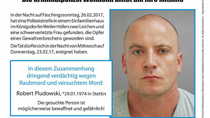 Fahndungsplakat der Polizei. Zum Vergrößern bitte anklicken. Fahndungsplakat der Polizei. Zum Vergrößern bitte anklicken.