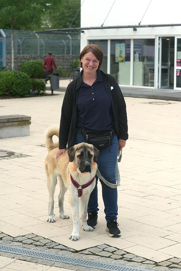 Auch er sucht ein Zuhause: Kangal-Hirtenhund Panda mit Tierheimleiterin Eva-Maria Natzer. Auch er sucht ein Zuhause: Kangal-Hirtenhund Panda mit Tierheimleiterin Eva-Maria Natzer.