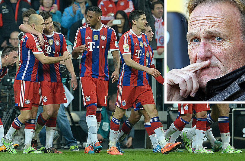 Hans-Joachim Watzke (r.) verlor mit Dortmund in der Hinrunde 1:2 in München.