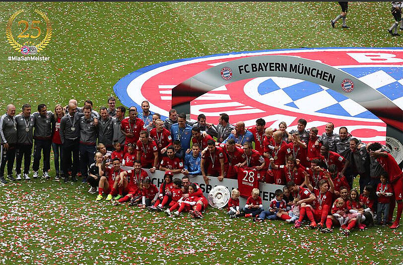 Die besten Bilder der Bayern-Meisterparty in der Allianz Arena.