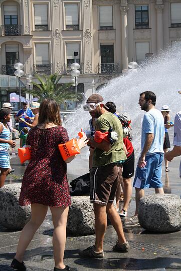 Wasserschlacht am Stachus. Die Bilder.
