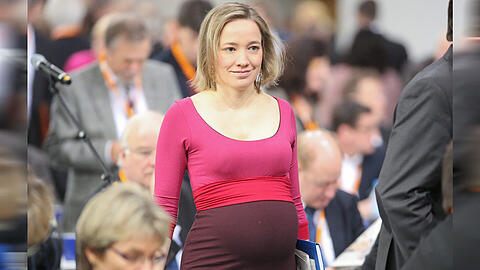 Die ehemalige Familienministerin Kristina Schröder mit Babybauch