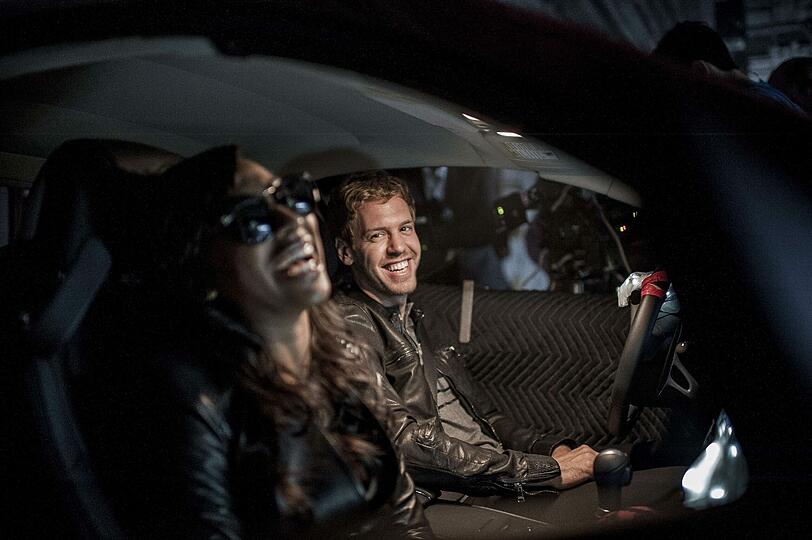 Formel 1 meets R'n'B: Sebsatian Vettel im neuen Musikvideo der Sängerin Melanie Fiona.