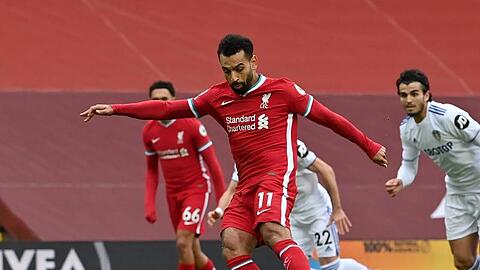 Liverpools Mohamed Salah erzielte zwei seiner drei Tore per Elfmeter.