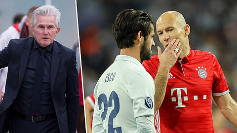 Letztes Jahr war gegen Real Schluss (r.). Jetzt steht Jupp Heynckes (l) an der Seitenlinie, der die spanischen Mannschaften sehr gut kennt.