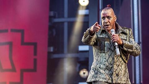 Till Lindemann, Frontsänger von Rammstein, im Berliner Olympiastadion.