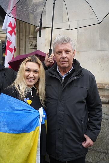 Münchens OB Dieter Reiter bei der Ukraine-Demo am Freitag.