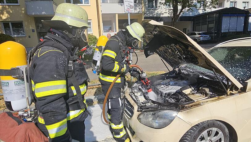 Der Fahrer des Taxis berichtete der Feuerwehr, dass dies schon sein sechster Fahrzeugbrand dieser Art sei.