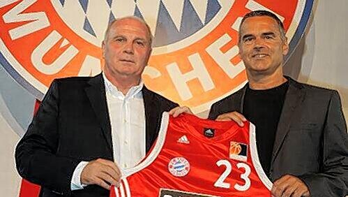 Die beiden Macher des Basketball-Projekts beim FC Bayern: Uli Hoeneß und Dirk Bauermann Die beiden Macher des Basketball-Projekts beim FC Bayern: Uli Hoeneß und Dirk Bauermann