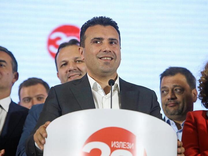 Zoran Zaev, Ministerpräsident von Mazedonien, spricht während einer Pressekonferenz.