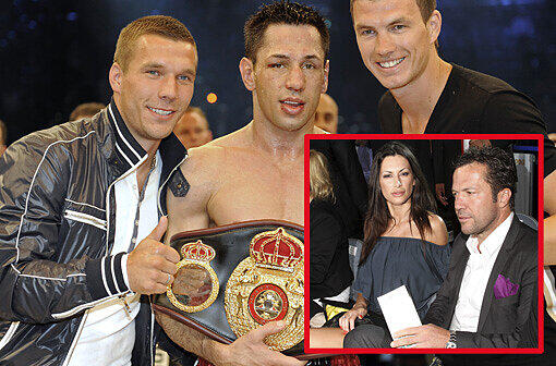 Lothar Matthäus und Freundin Joanna schauen sich am Samstagabend den Sturm-Fight an. Mit dabei war auch Fußball-Nationalspieler Lukas Podolski.
