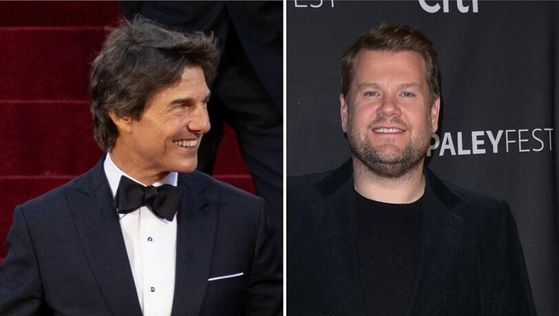 Bewies Humor und Gesangstalent: Tom Cruise (l.) war der Stargast bei James Cordens letzter Folge als "The Late Late Show"-Moderator.