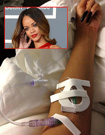 Parties, Drogen, Suff - Die 24-jährige Sängerin Rihanna hat in der letzten Zeit gerne mal mit Party- und Alkoholexzessen für Aufmerksamkeit gesorgt. Auf der Met-Gala 2012 in New York legte zog ihr Körper dann die Notbremse: Zusammenbruch wegen Erschöpfung und Dehydrierung. Unangenehm schien ihr das nicht zu sein: Auch sie meldete sich per Twitter-Foto aus dem Krankenhaus.