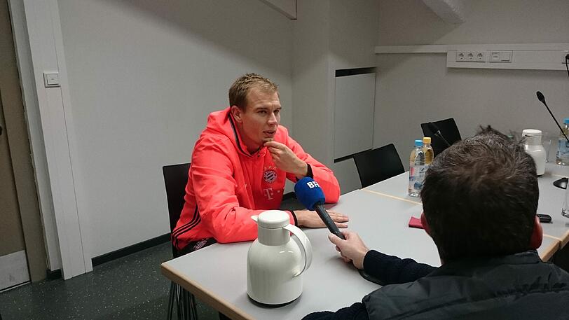 olger Badstuber beim Interview zum Spiel gegen den SV Seligenporten.