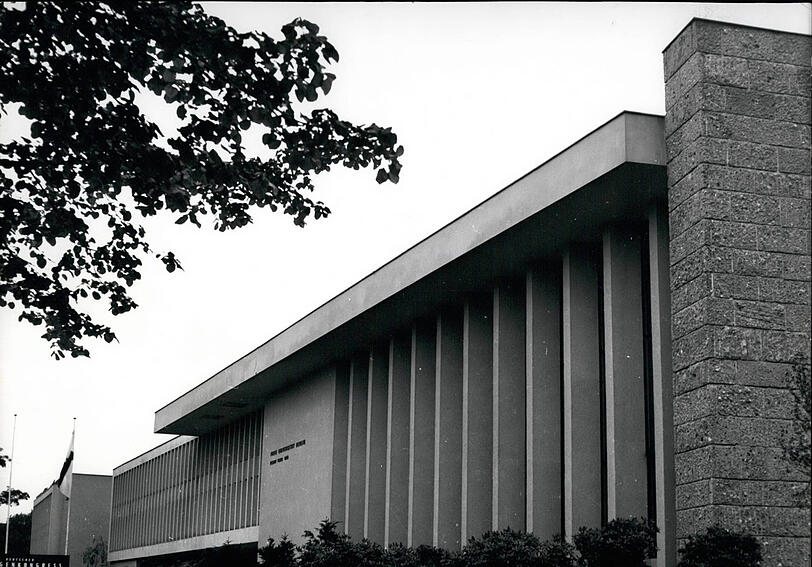 Die Freie Universit&auml;t in West-Berlin 1958. Hier studierte Strecker.