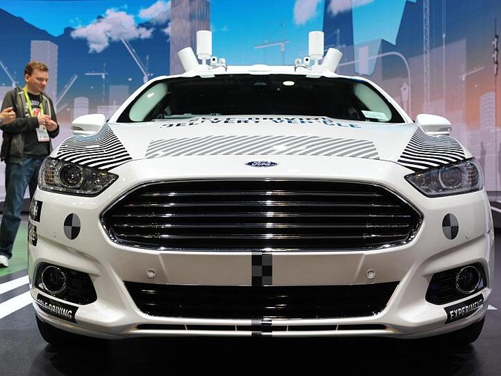 Ford zeigt auf der Technik-Messe CES in Las Vegas ein Testauto seines Roboterwagen-Programms.