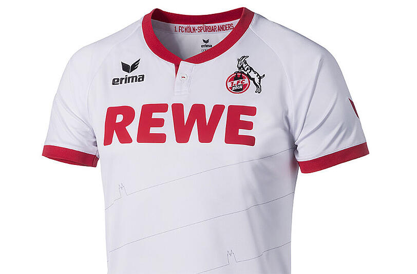 "Heimattrikot": Das neue Leibchen des 1. FC Köln mit dem "eingewebten" Dom-Konterfei.
