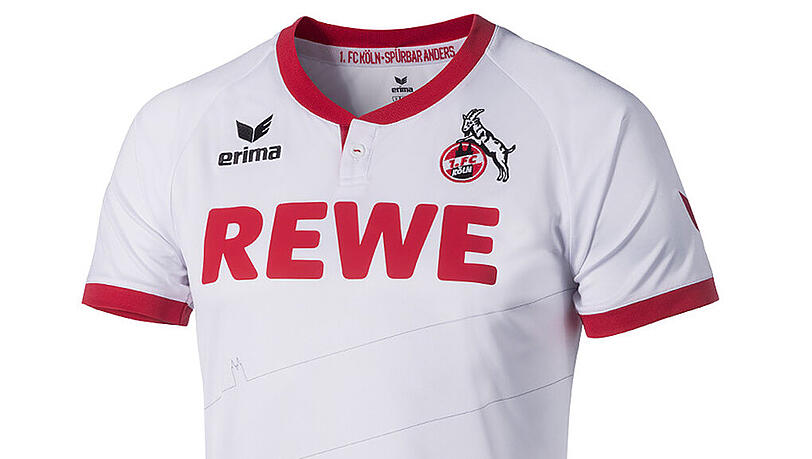 "Heimattrikot": Das neue Leibchen des 1. FC Köln mit dem "eingewebten" Dom-Konterfei. "Heimattrikot": Das neue Leibchen des 1. FC Köln mit dem "eingewebten" Dom-Konterfei.