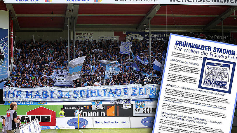 Das Banner mit dem Ultimatum beim ersten Spieltag in Heidenheim. Die Fans fordern in einem ausführlichen und emotionalen Statement die Rückkehr ins Grünwalder Stadion. Das Banner mit dem Ultimatum beim ersten Spieltag in Heidenheim. Die Fans fordern in einem ausführlichen und emotionalen Statement die Rückkehr ins Grünwalder Stadion.