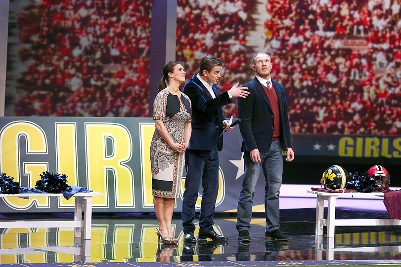 Markus Lanz mit der früheren Eiskunstläuferin Katarina Witt und dem ehemaligen österreichische Skirennläufer Hermann Maier.