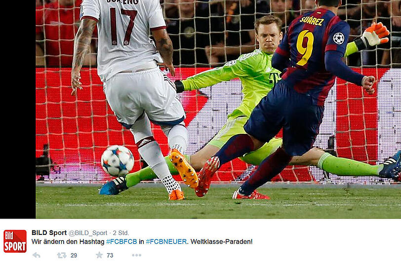 Die Twitter-Reaktionen zum Halbfinal-Spiel zwischen dem FC Barcelona und dem FC Bayern.