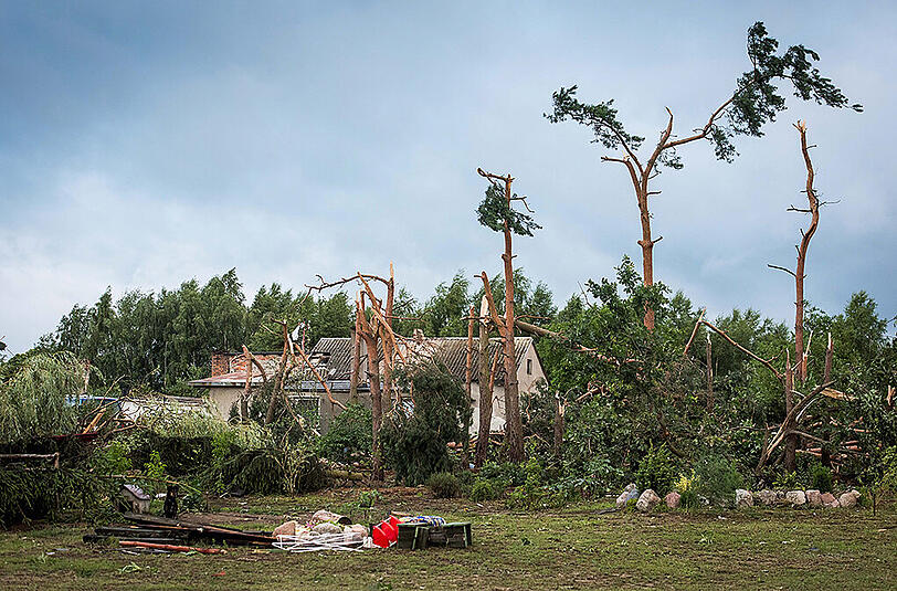 Heftige Unwetter haben in Polen zu Überschwemmungen und Verwüstungen geführt.