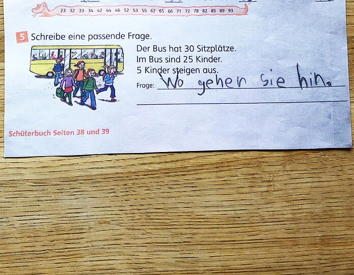 Tja, "wo gehen sie hin...", fragt sich Niklas (8) völlig zurecht.