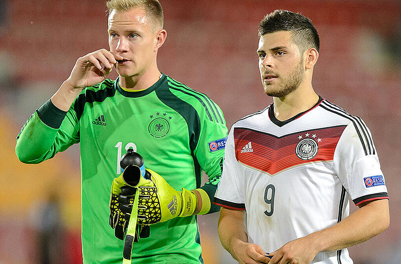 Zwei, auf die es ankommt: Torhüter Marc-André Ter Stegen (links) und Kapitän Kevin Volland.