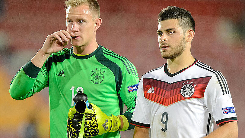 Zwei, auf die es ankommt: Torhüter Marc-André Ter Stegen (links) und Kapitän Kevin Volland. Zwei, auf die es ankommt: Torhüter Marc-André Ter Stegen (links) und Kapitän Kevin Volland.