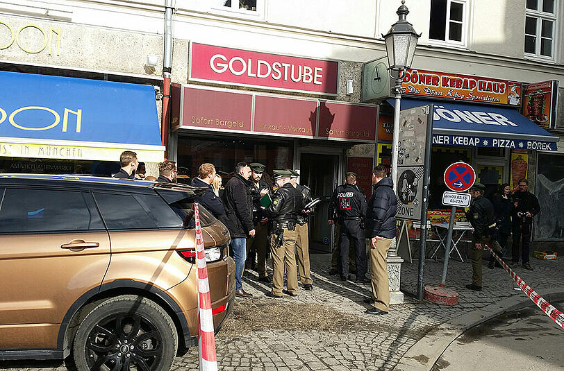Der Juwelier "Goldstube" am Viktualienmarkt wurde am 29.01.2016 überfallen.
