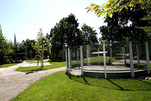 Der Joergplatz in Laim nimmt Gestalt an.