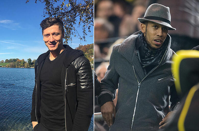 Toptorjäger, die auch als Dressmen eine gute Figur machen: Bayerns Robert Lewandowski und Dortmunds Pierre-Emerick Aubameyang.