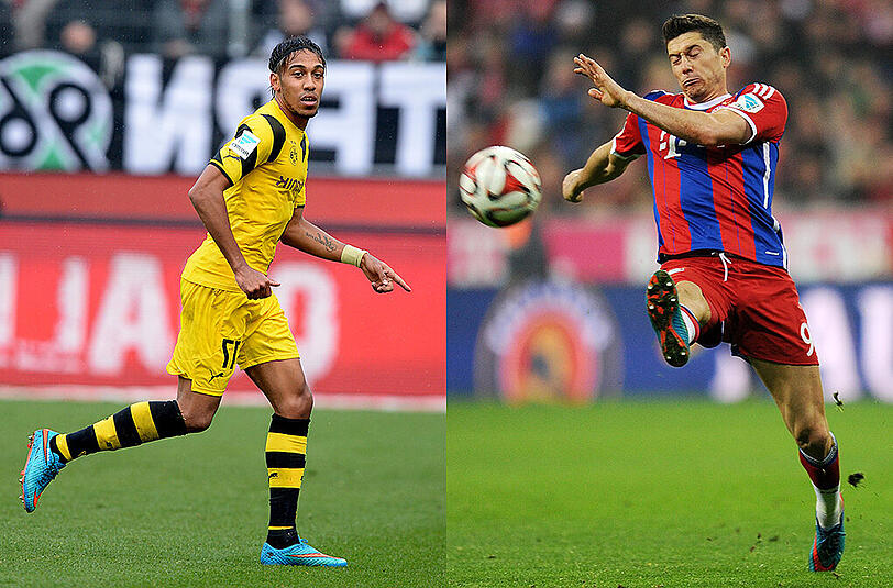 Pierre-Emerick Aubameyang &ndash; Robert Lewandowski:
&bdquo;Lewandowski ist einer der besten Stürmer in Europa, auch wenn er Bayern noch nicht so weiterhilft, wie er dem BVB fehlt. Aubameyang ist die beste &lsquo;Notlösung&rsquo;, die man im Sturmzentrum haben kann. Endstand: 8:3 für Bayern.