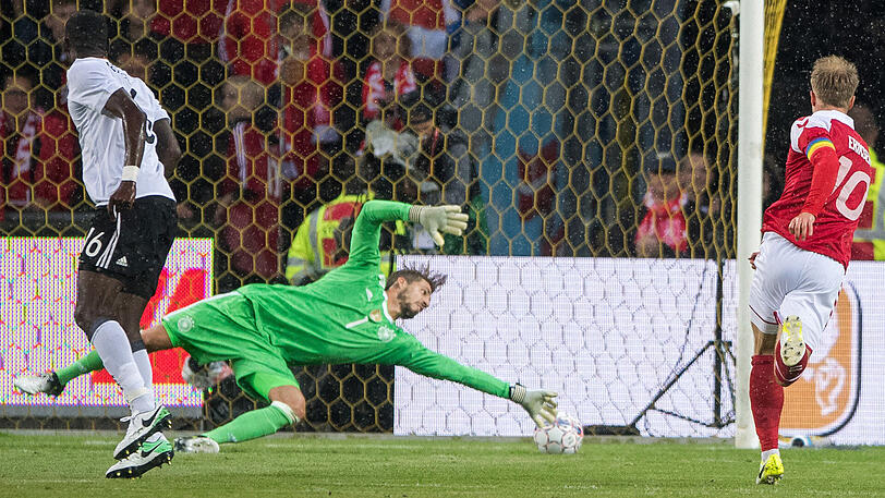 Kevin Trapp - Note 2: Länderspiel-Debüt für den PSG-Torwart. Mit starker Parade gegen Vestergaard (15.) und gutem Reflex in Halbzeit zwei. Beim 1:0 der Dänen durch Eriksen (18.) noch dran &ndash; dennoch drin.
