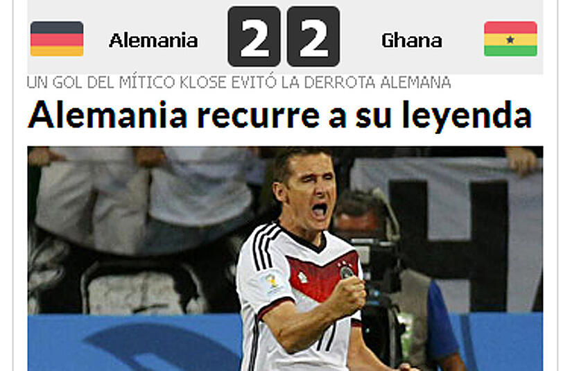 Die spanische "Marca": Deutschland profitiert von seiner Legende Klose.